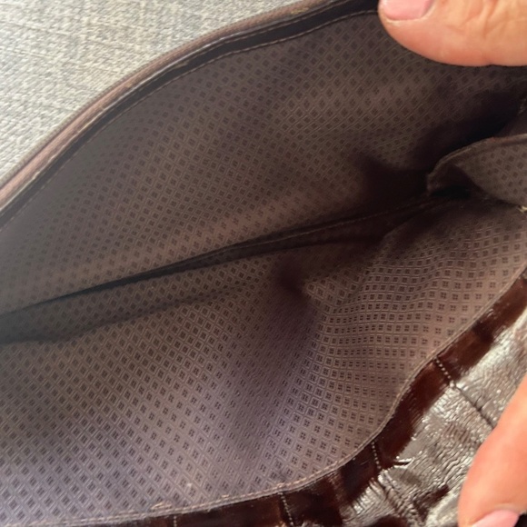 Vintage 70's dark brown eel skin organizer clutch - Picture 4 of 7